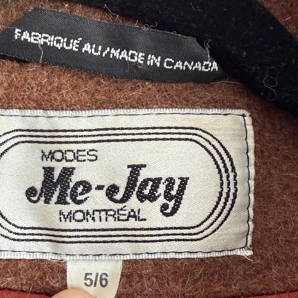 Vintage Brown Double-Breasted Alpaca Blend Coat - Picture 2 of 9